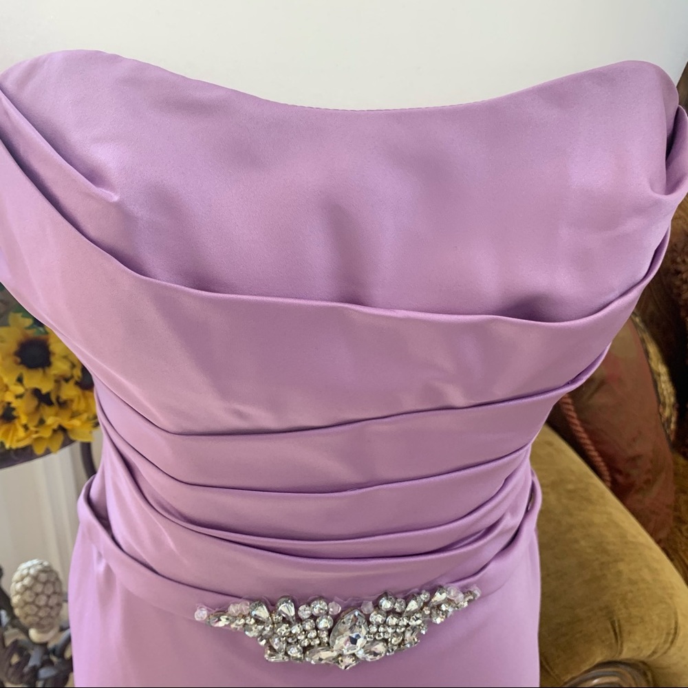 David’s Bridal Strapless Long Formal Dress Size 4 - Picture 3 of 8